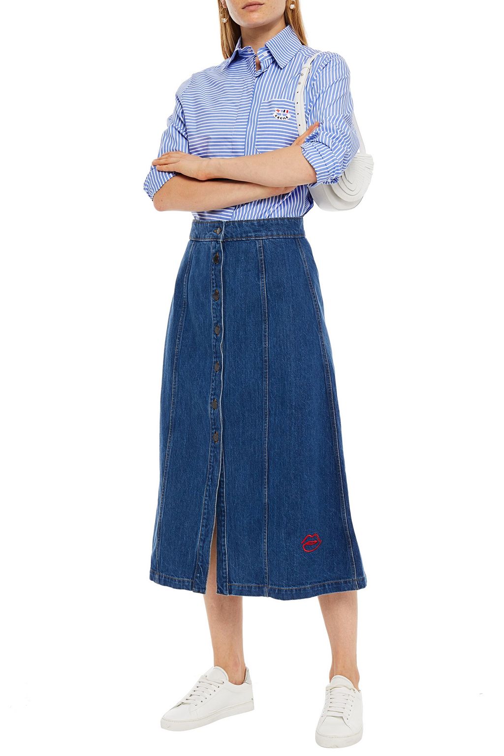 ÊTRE CÉCILE Celeste denim midi skirt