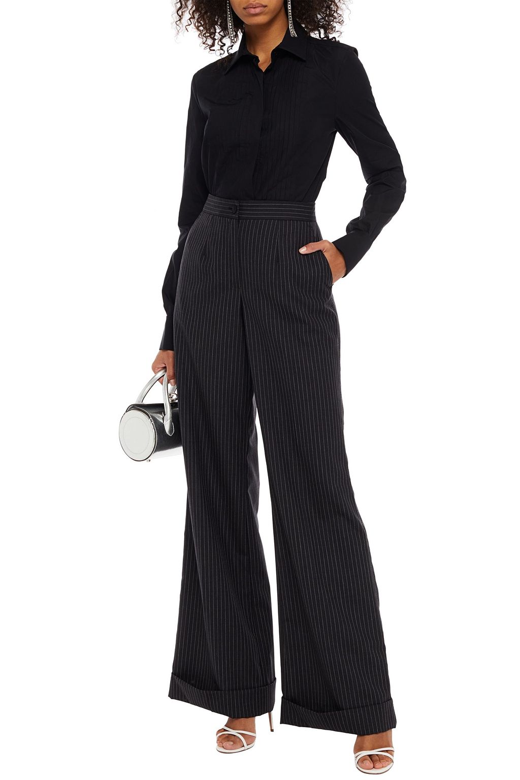 ALEXANDRE VAUTHIER Pintucked cotton-poplin shirt