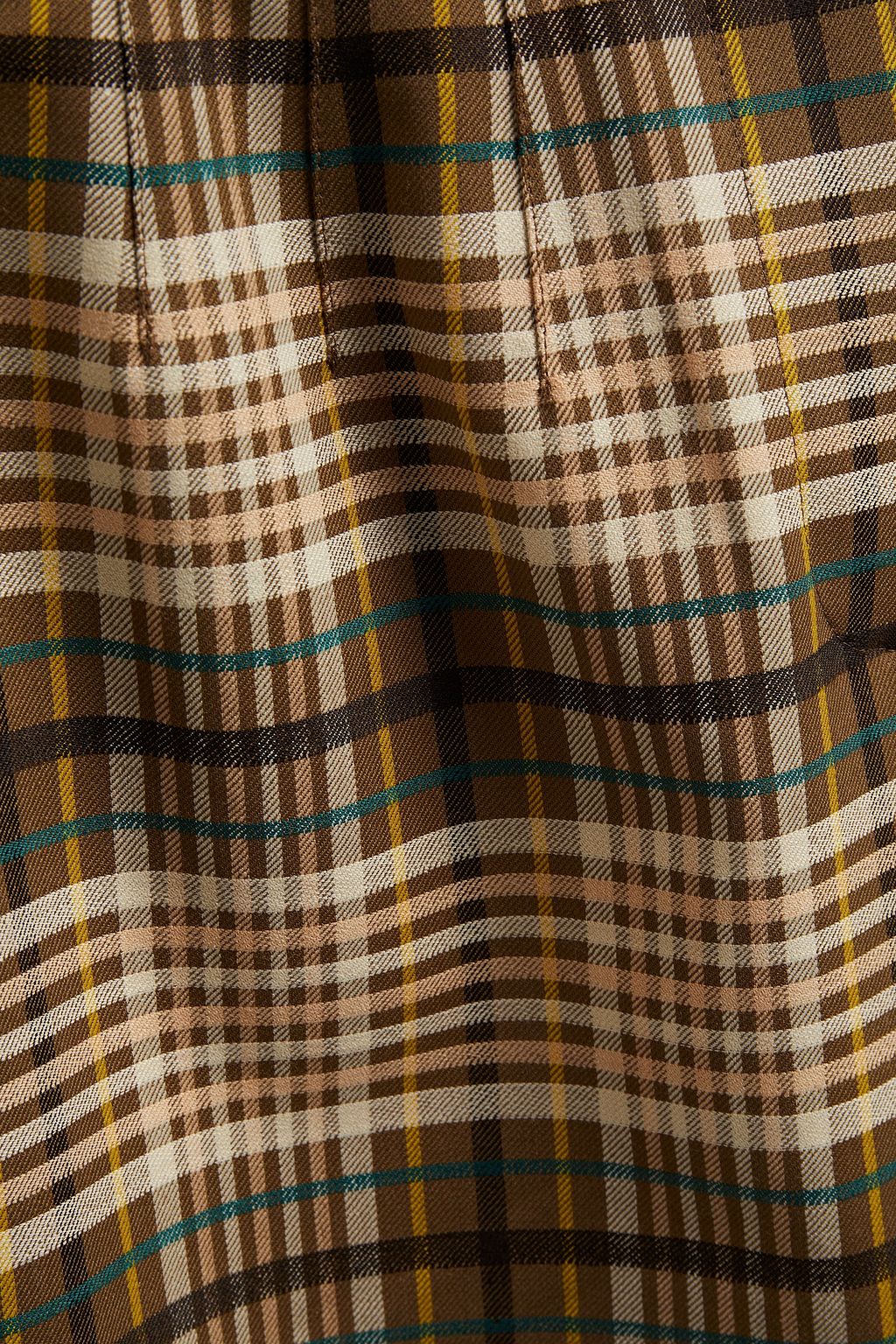 SIMKHAI Cropped belted checked twill straight-leg pants