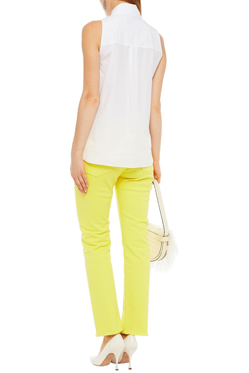 ALEXANDRE VAUTHIER Pintucked cotton-poplin top