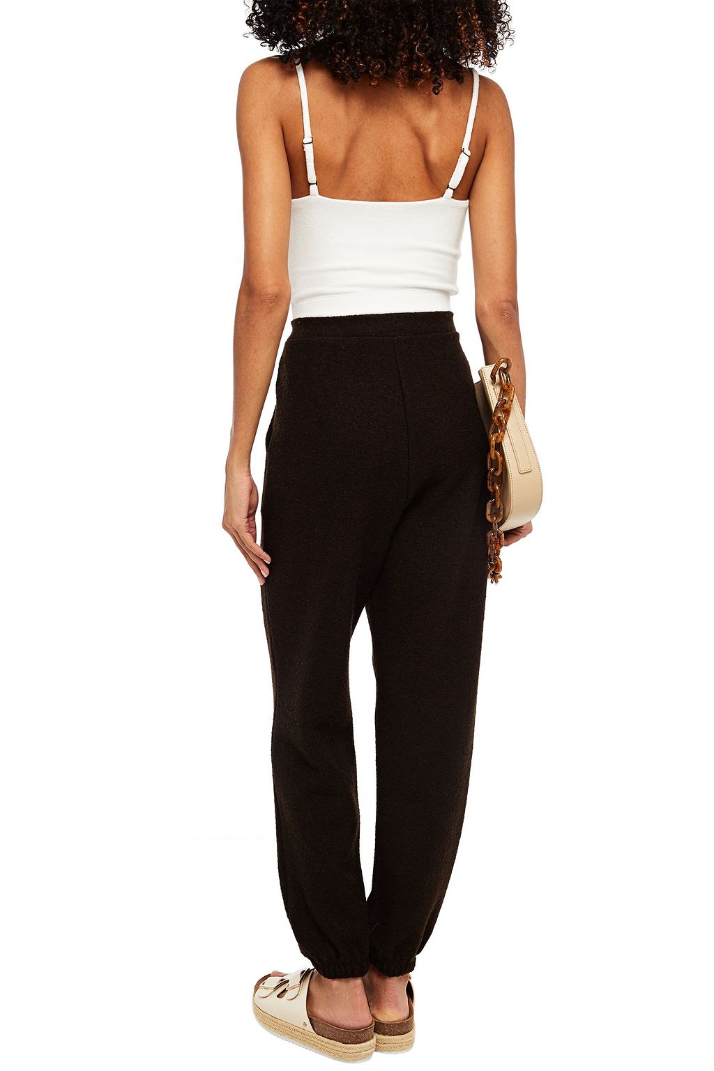LESET Bella wool-blend bouclé track pants