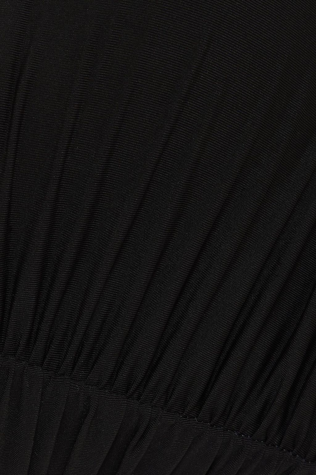 BONDI BORN Bow-detailed ruched bandeau bikini top