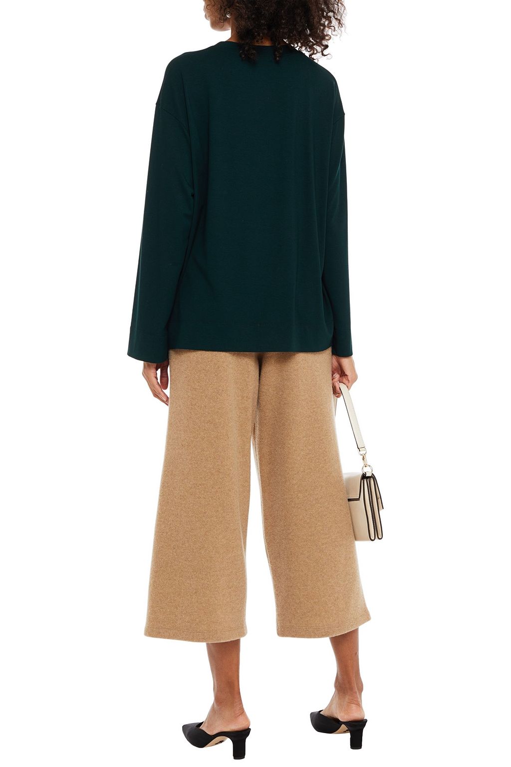 LESET Cropped wool-blend wide-leg pants