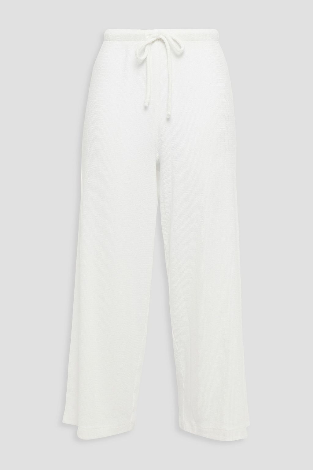 White Waffle-knit wide-leg pants | Sale 