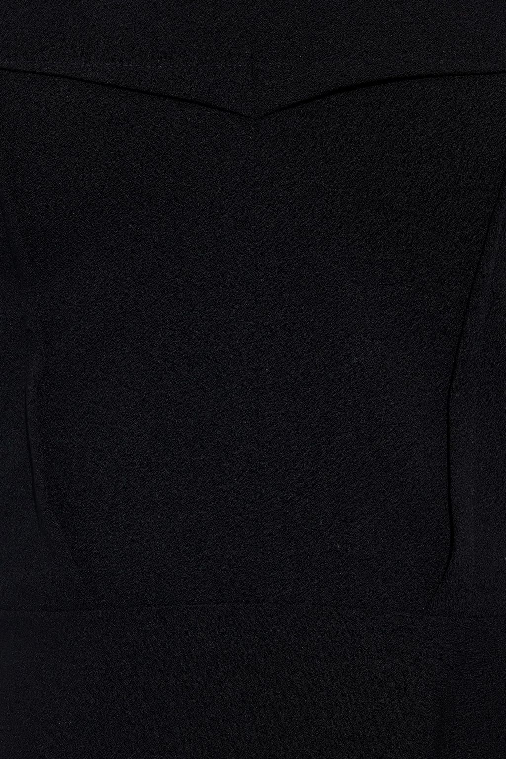 MCQUEEN Off-the-shoulder draped wool-blend crepe dress