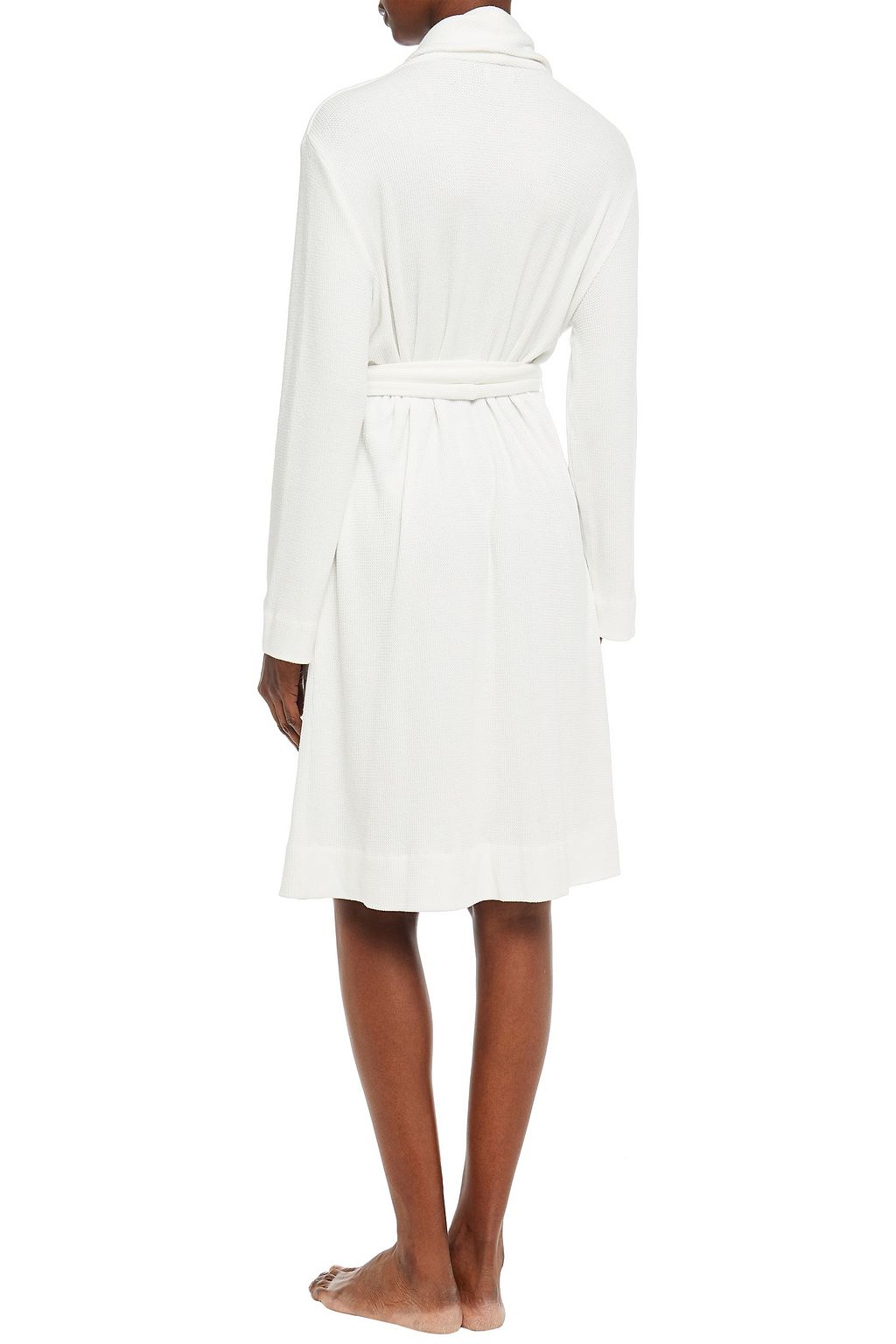 LESET Mélange waffle-knit robe