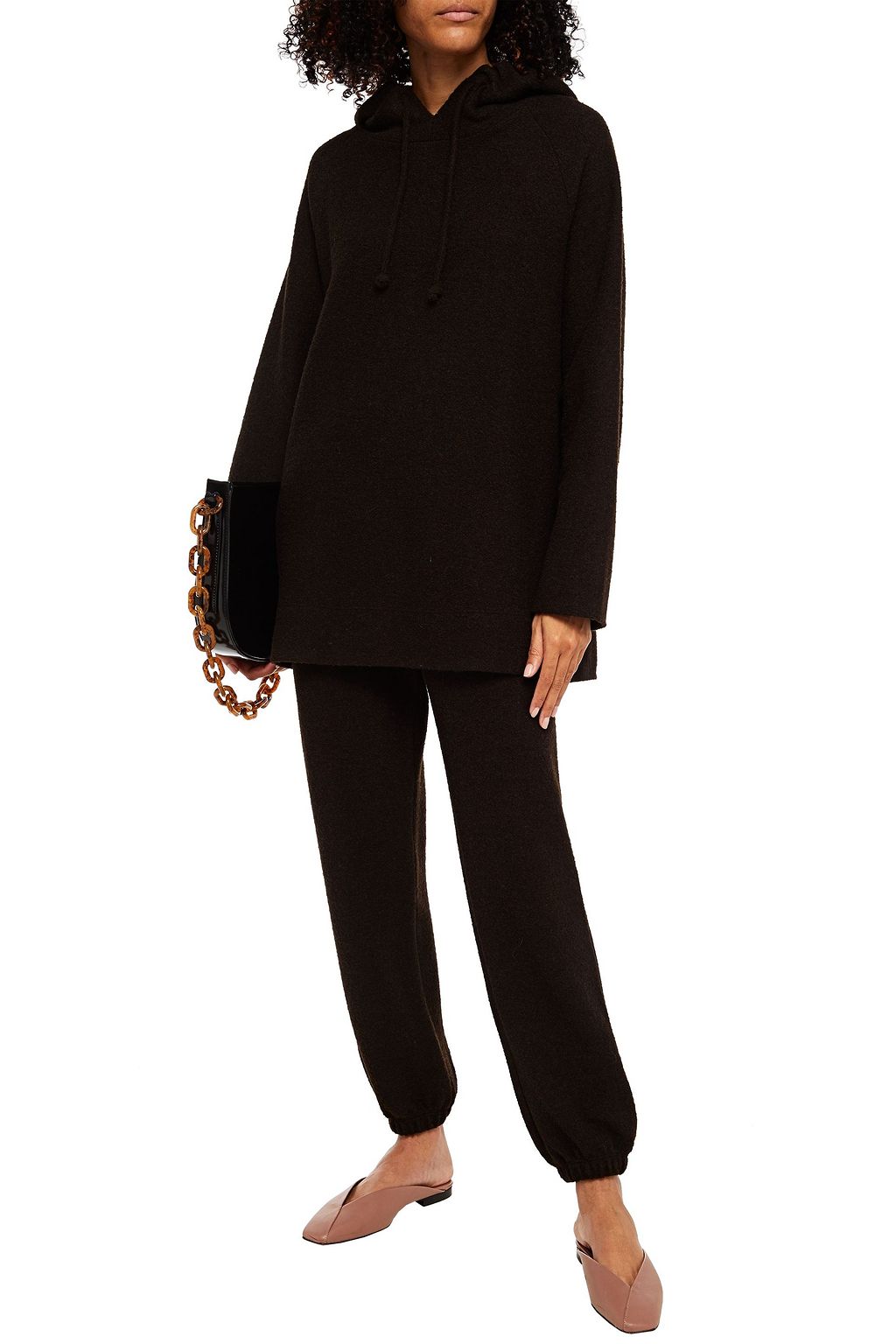 LESET Bella wool-blend bouclé hoodie