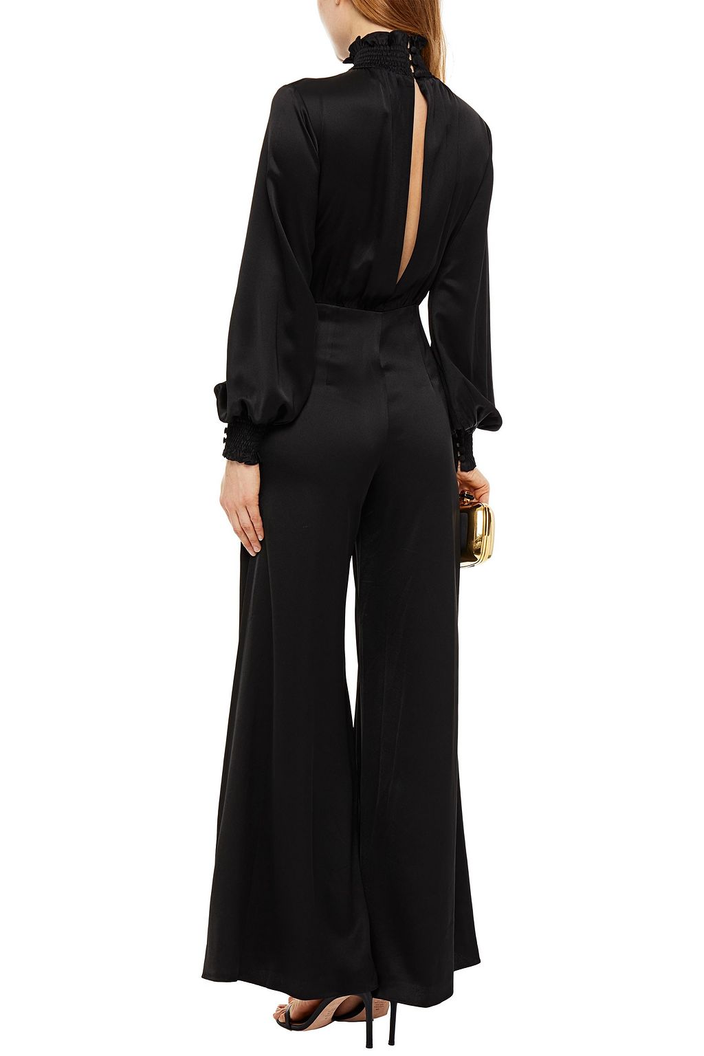 LES HÉROÏNES BY VANESSA COCCHIARO The Mary cutout shirred satin-crepe jumpsuit