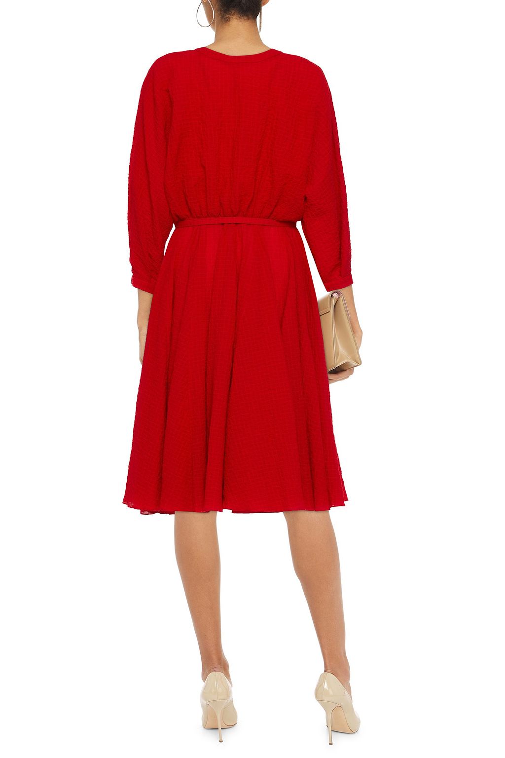 EMILIA WICKSTEAD Lilith pleated cotton-blend cloqué dress