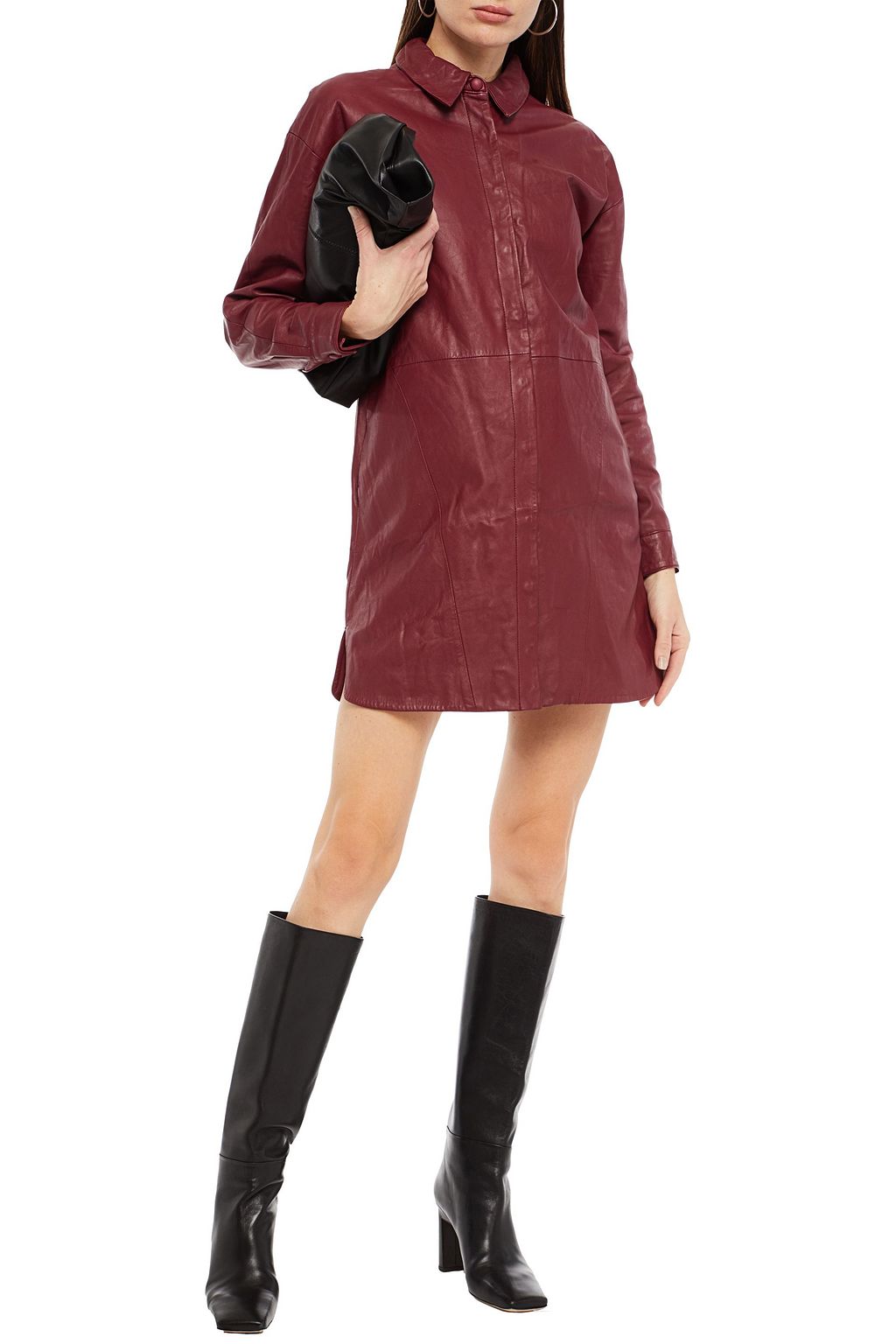 WALTER BAKER Stevie leather mini shirt dress
