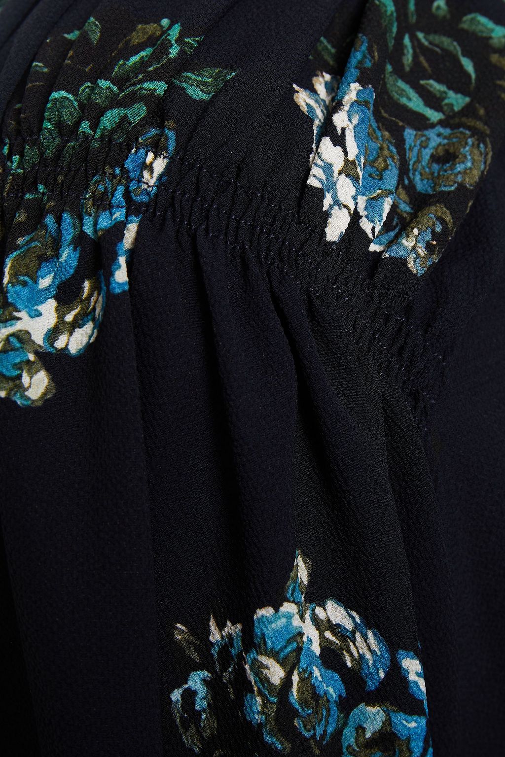 EMILIA WICKSTEAD Margot shirred floral-print crepe blouse