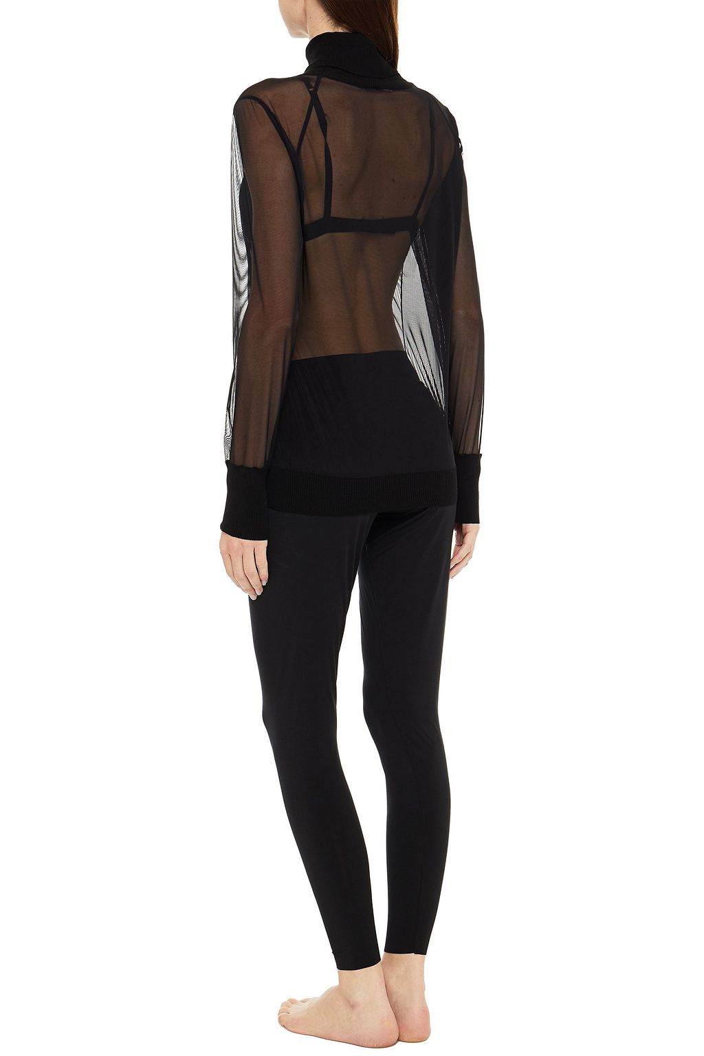WOLFORD Tony stretch-mesh turtleneck top