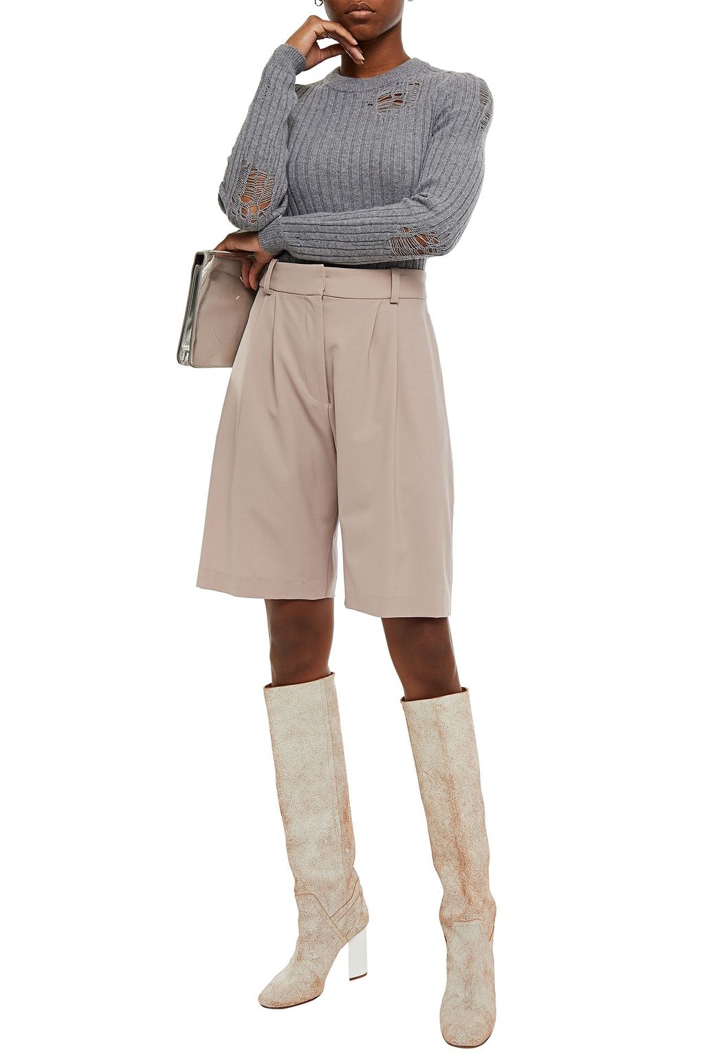 MAISON MARGIELA Distressed ribbed wool sweater