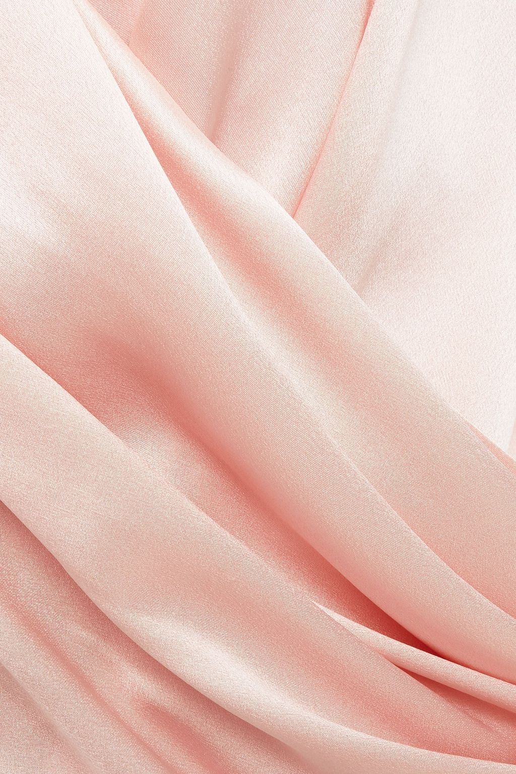 BALMAIN Wrap-effect draped silk-satin blouse