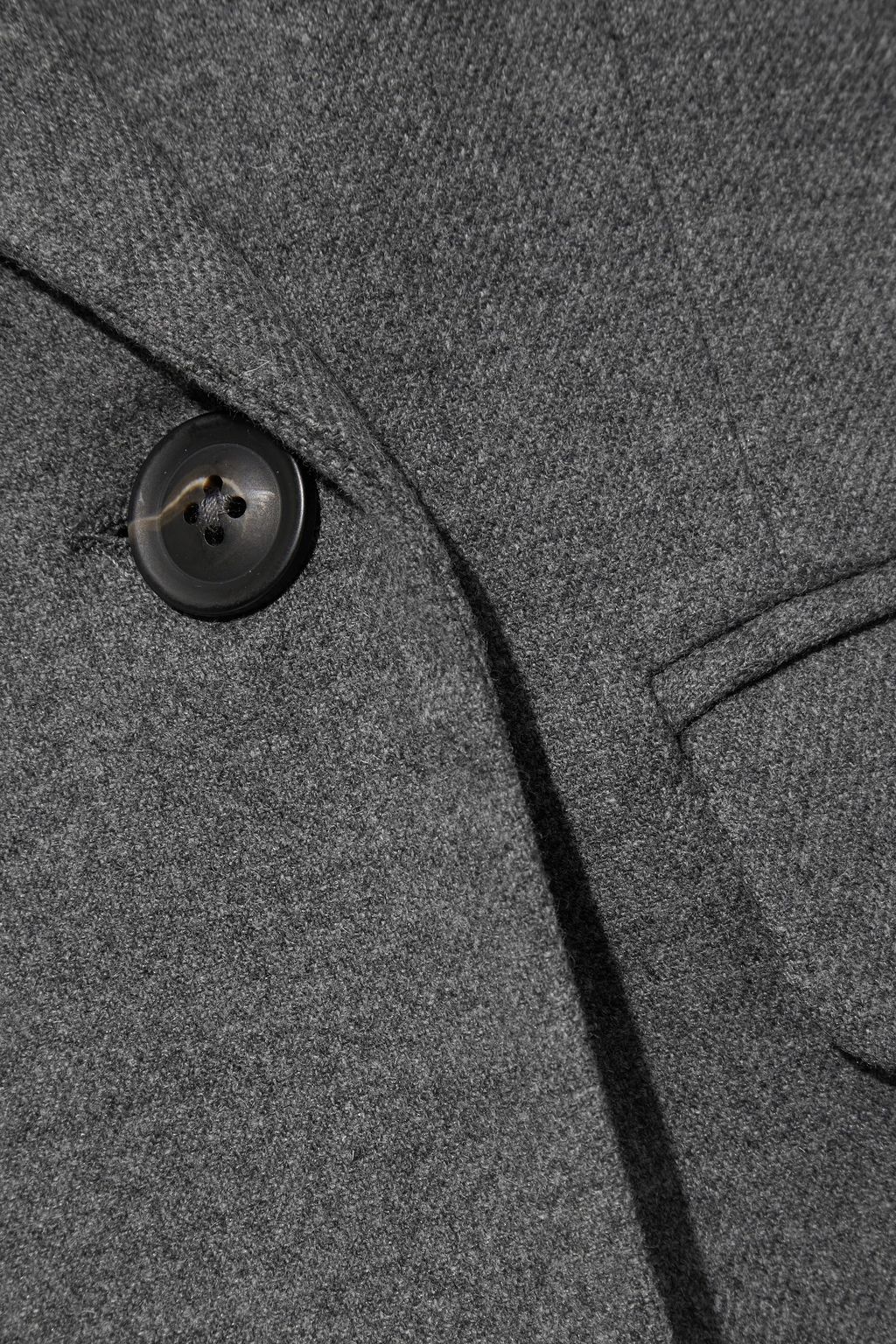 IRIS & INK Fayette double-breasted mélange flannel blazer