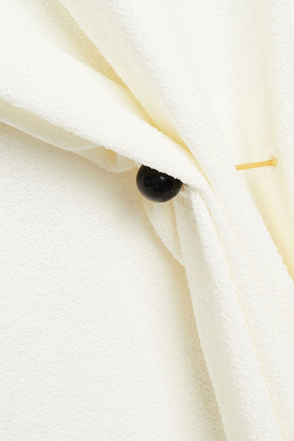VICTORIA BECKHAM Gathered barbel-embellished crepe midi dress