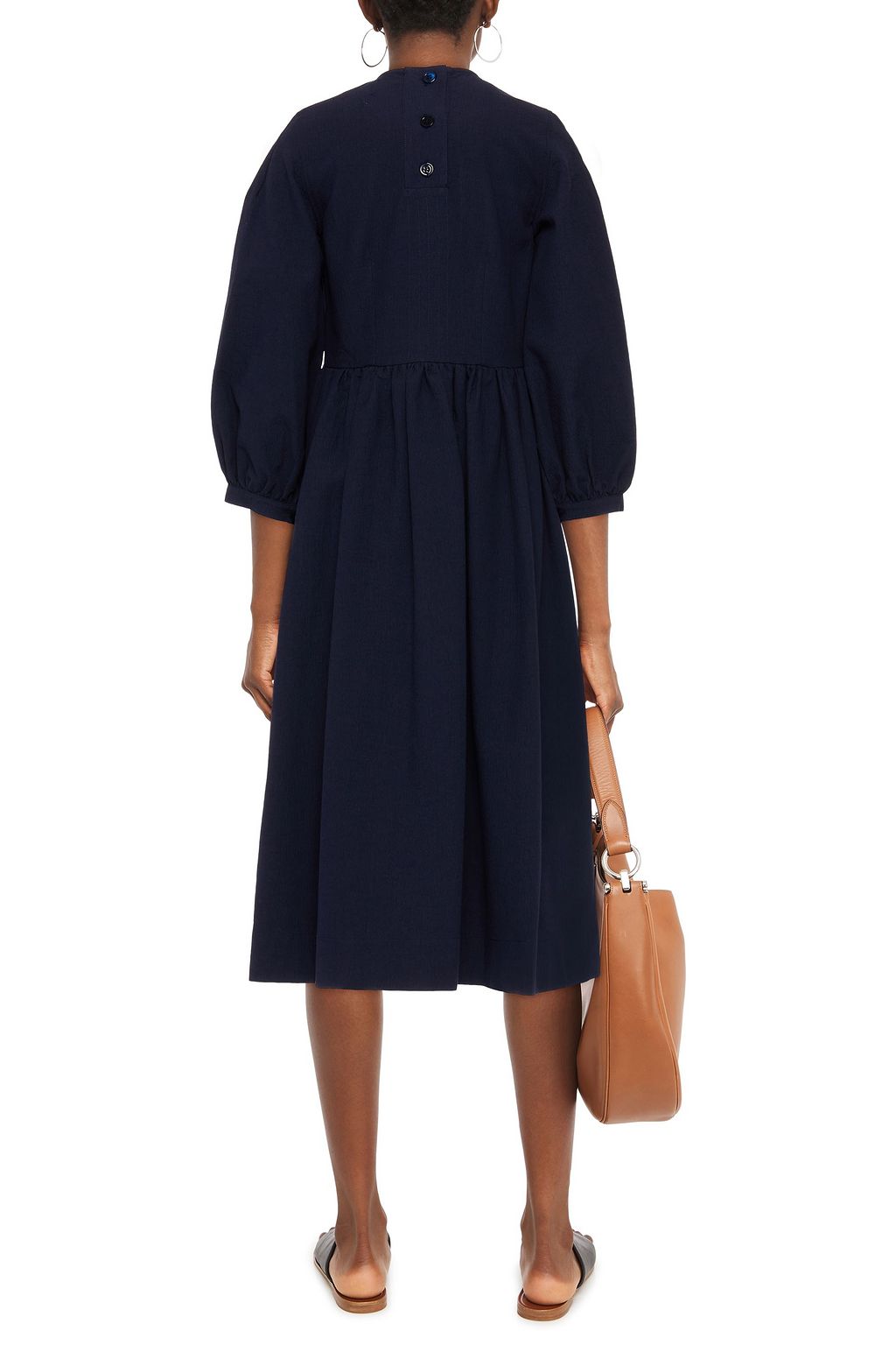 &DAUGHTER Rosalie gathered organic cotton midi dress