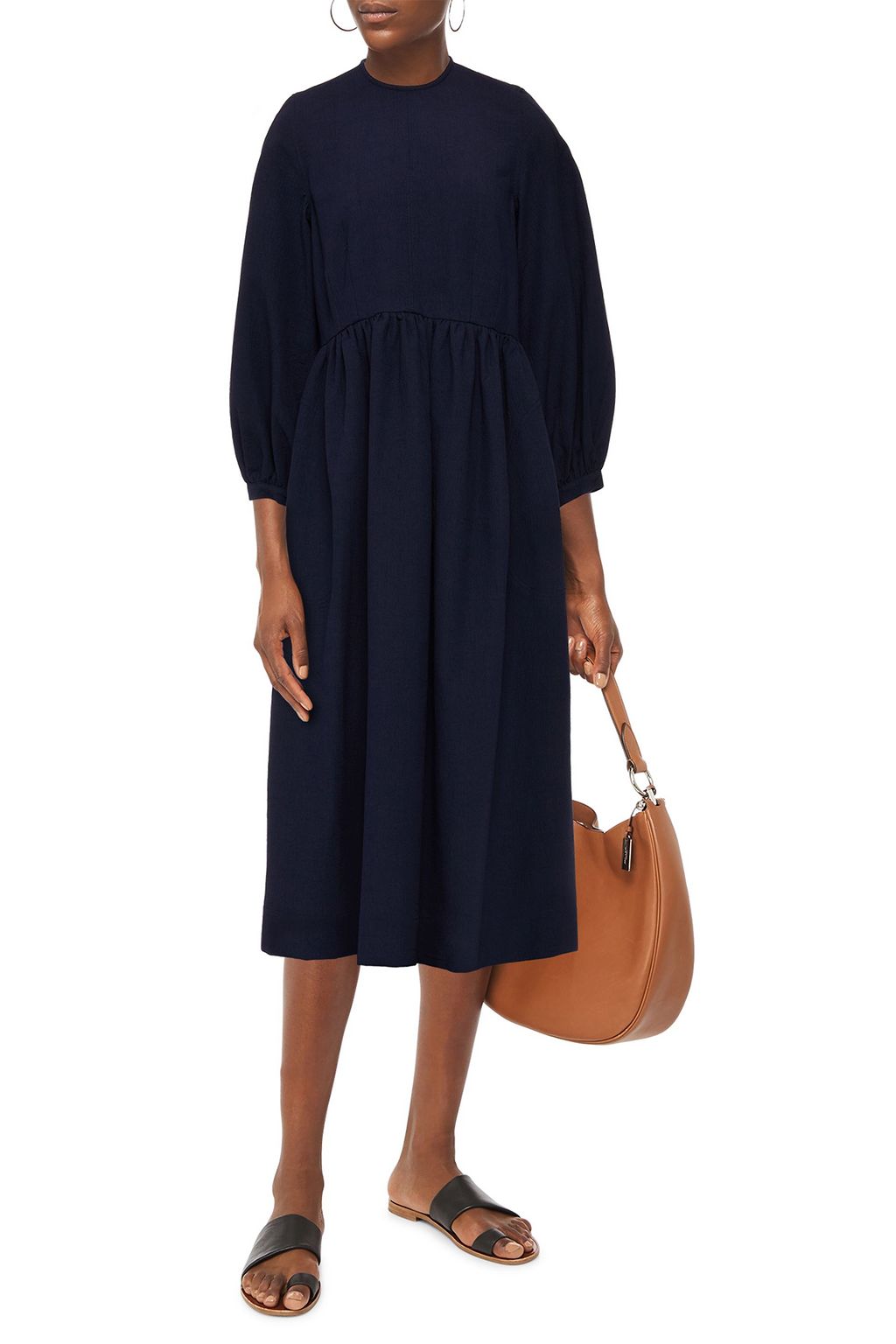 &DAUGHTER Rosalie gathered organic cotton midi dress
