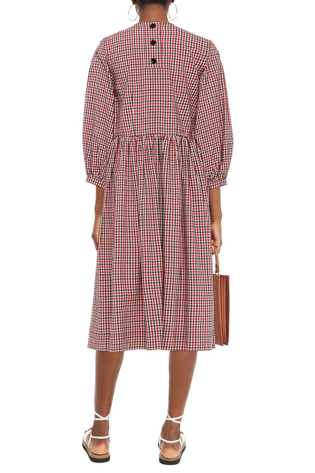 &DAUGHTER Rosalie gathered gingham woven midi dress