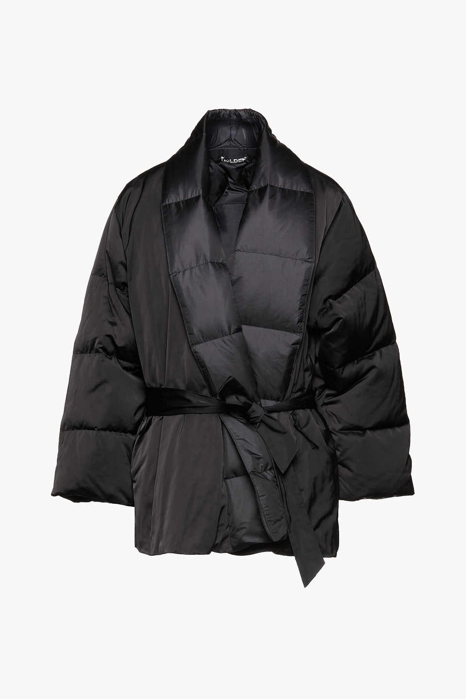 Holden Quilted Belted Shell Down Jacket In Black