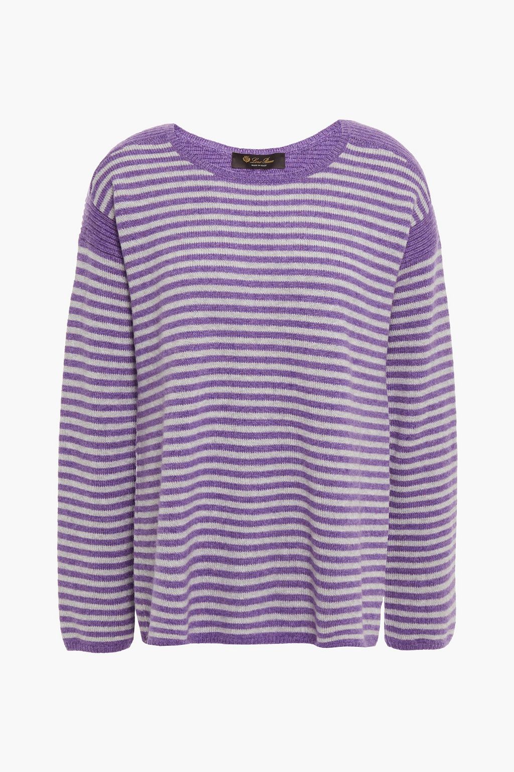 pink and purple striped sweater