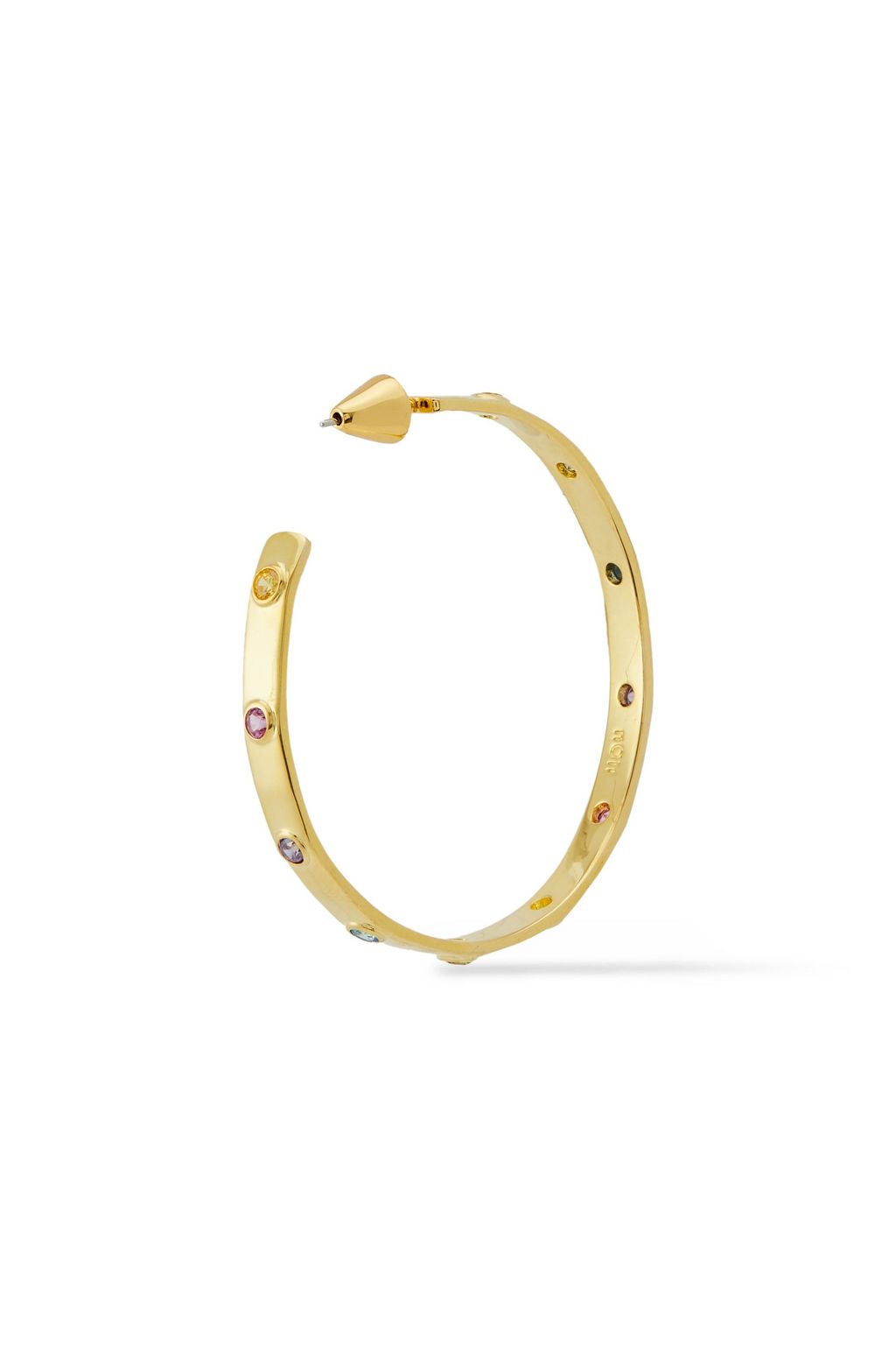 NOIR JEWELRY Gold-tone crystal hoop earrings