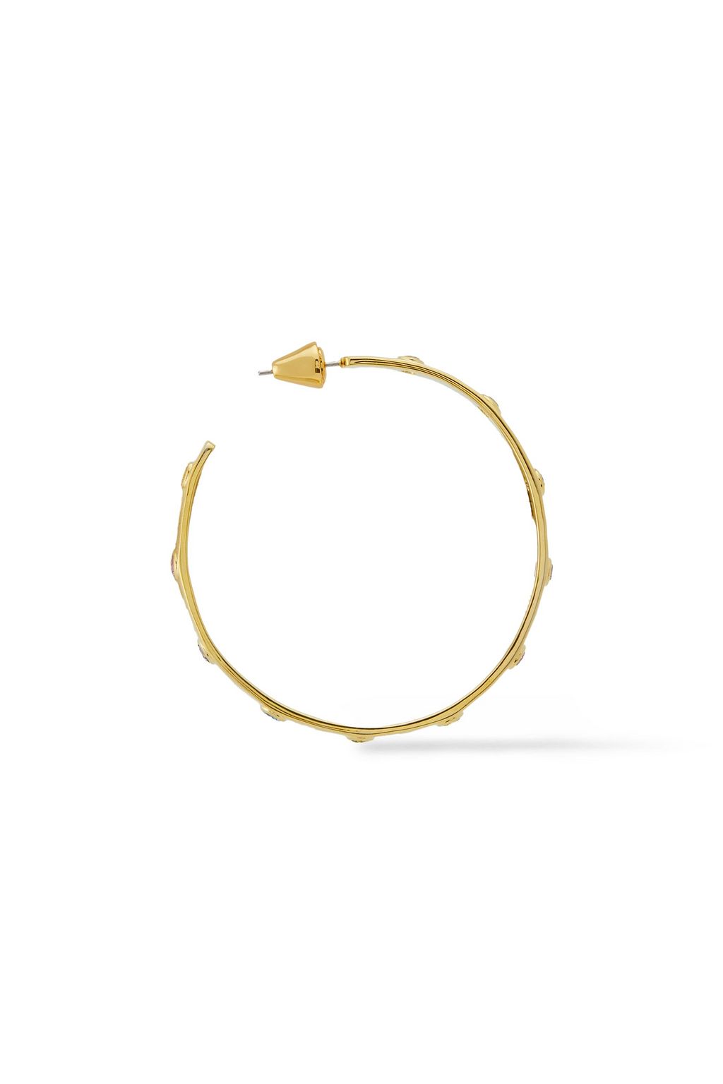 NOIR JEWELRY Gold-tone crystal hoop earrings
