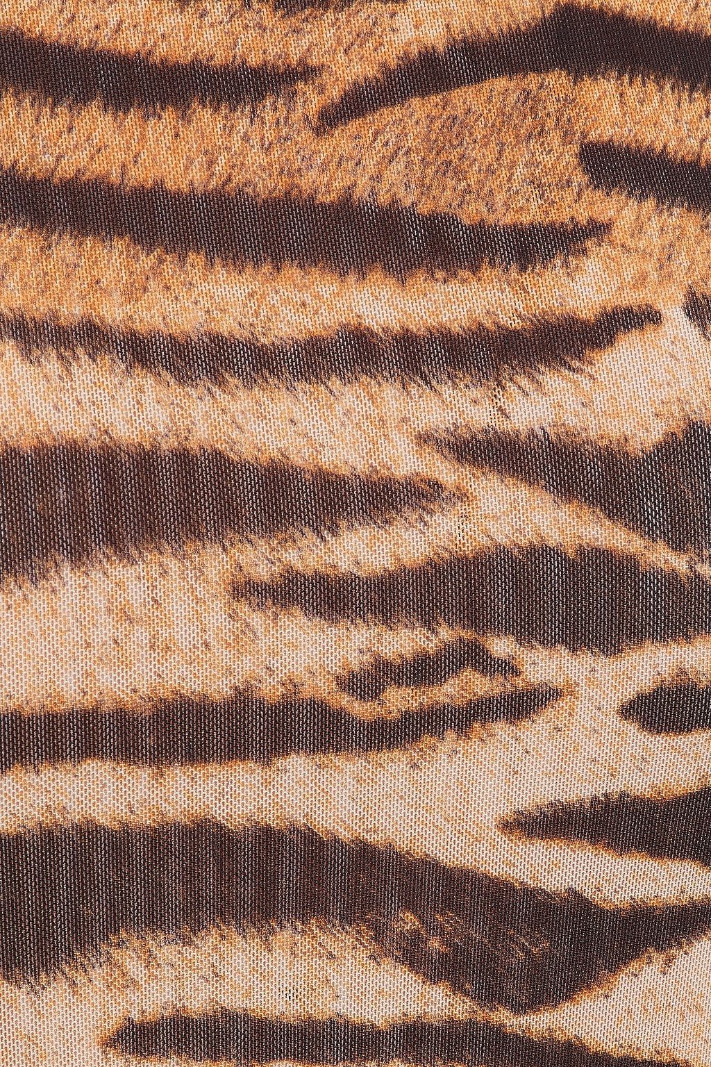 BAUM UND PFERDGARTEN Jolanda tiger-print stretch-mesh midi dress