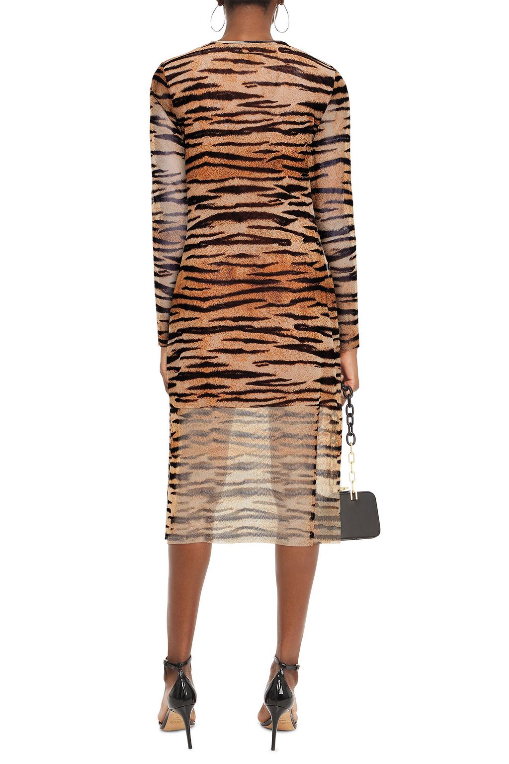 BAUM UND PFERDGARTEN Jolanda tiger-print stretch-mesh midi dress