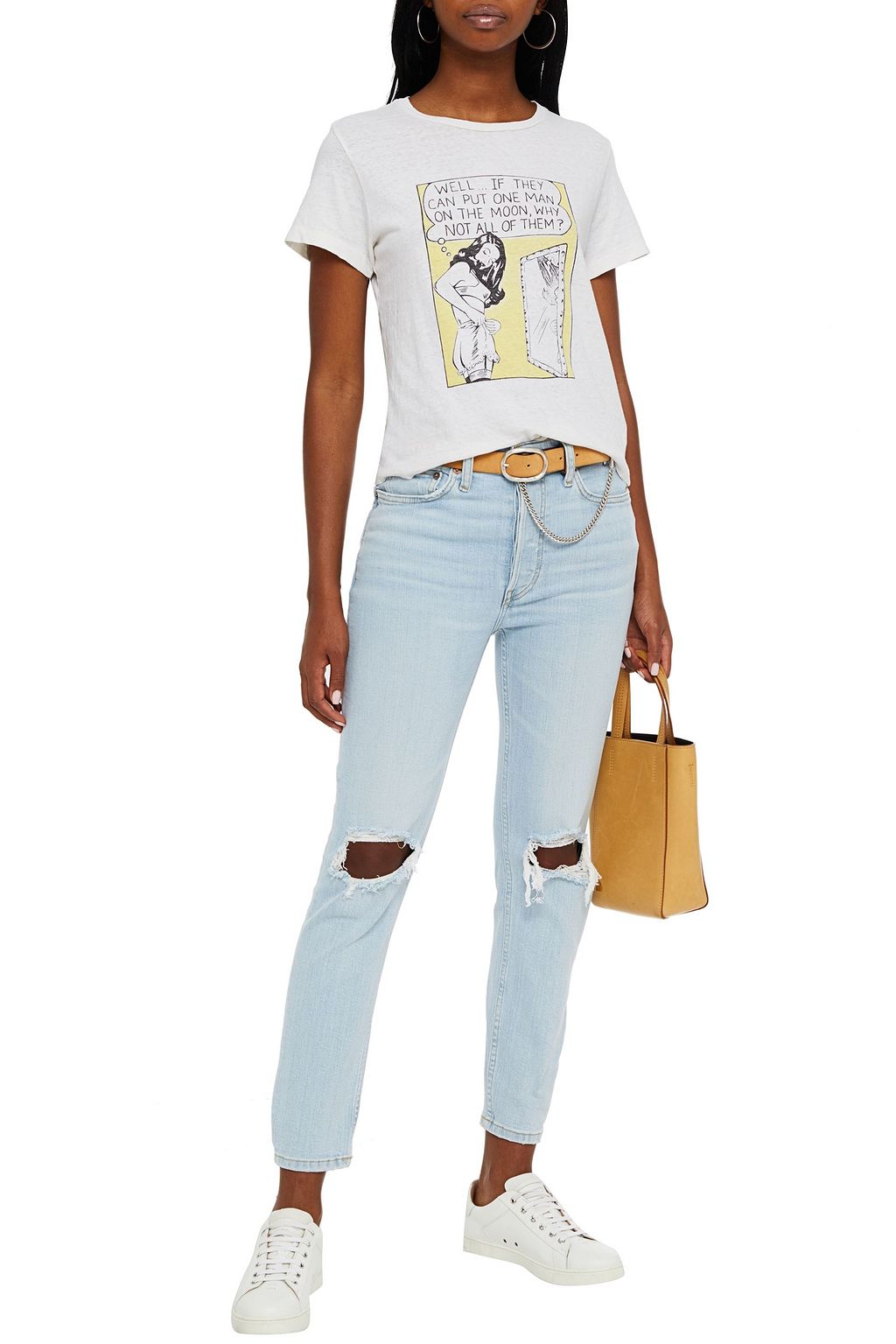 RE/DONE BY HANES + Hanes printed cotton-jersey T-shirt