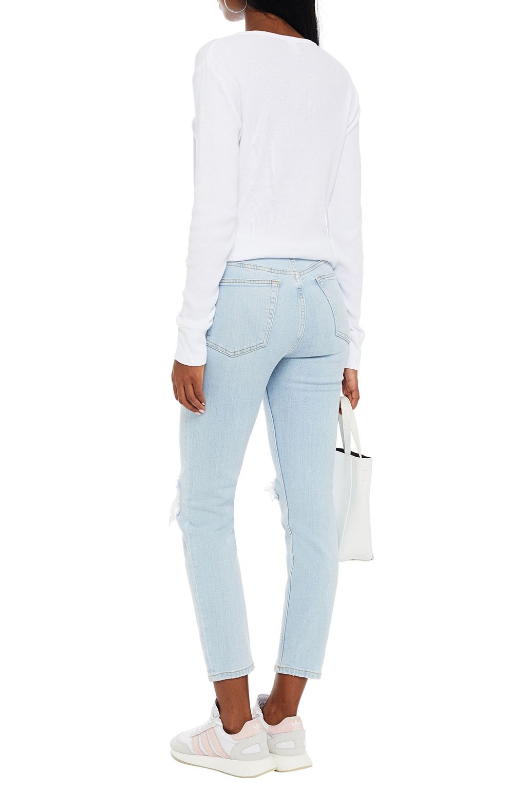 RE/DONE BY HANES Ribbed cotton-jersey top