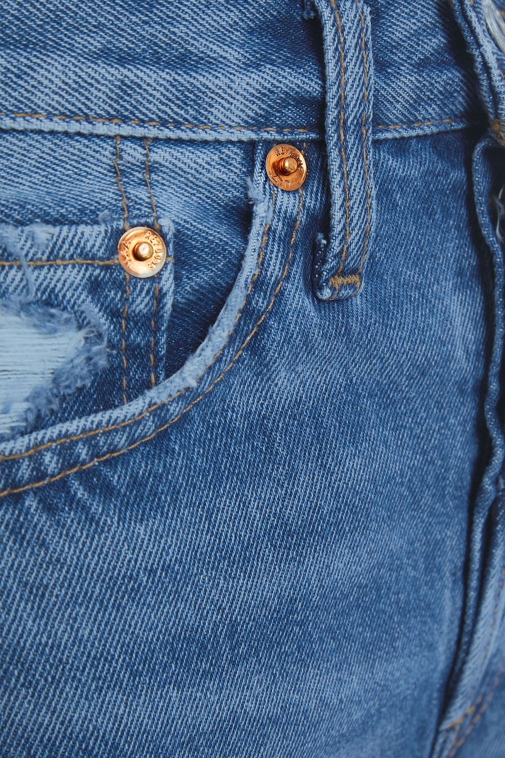 RE/DONE 70s cropped distressed high-rise straight-leg jeans