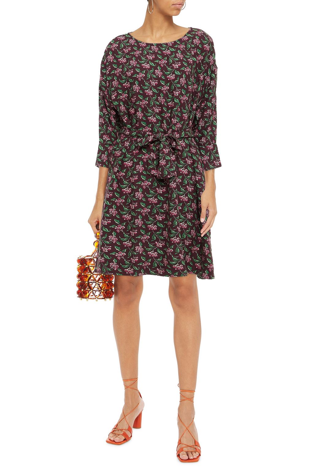 AMERICAN VINTAGE Lisasnow belted striped twill dress