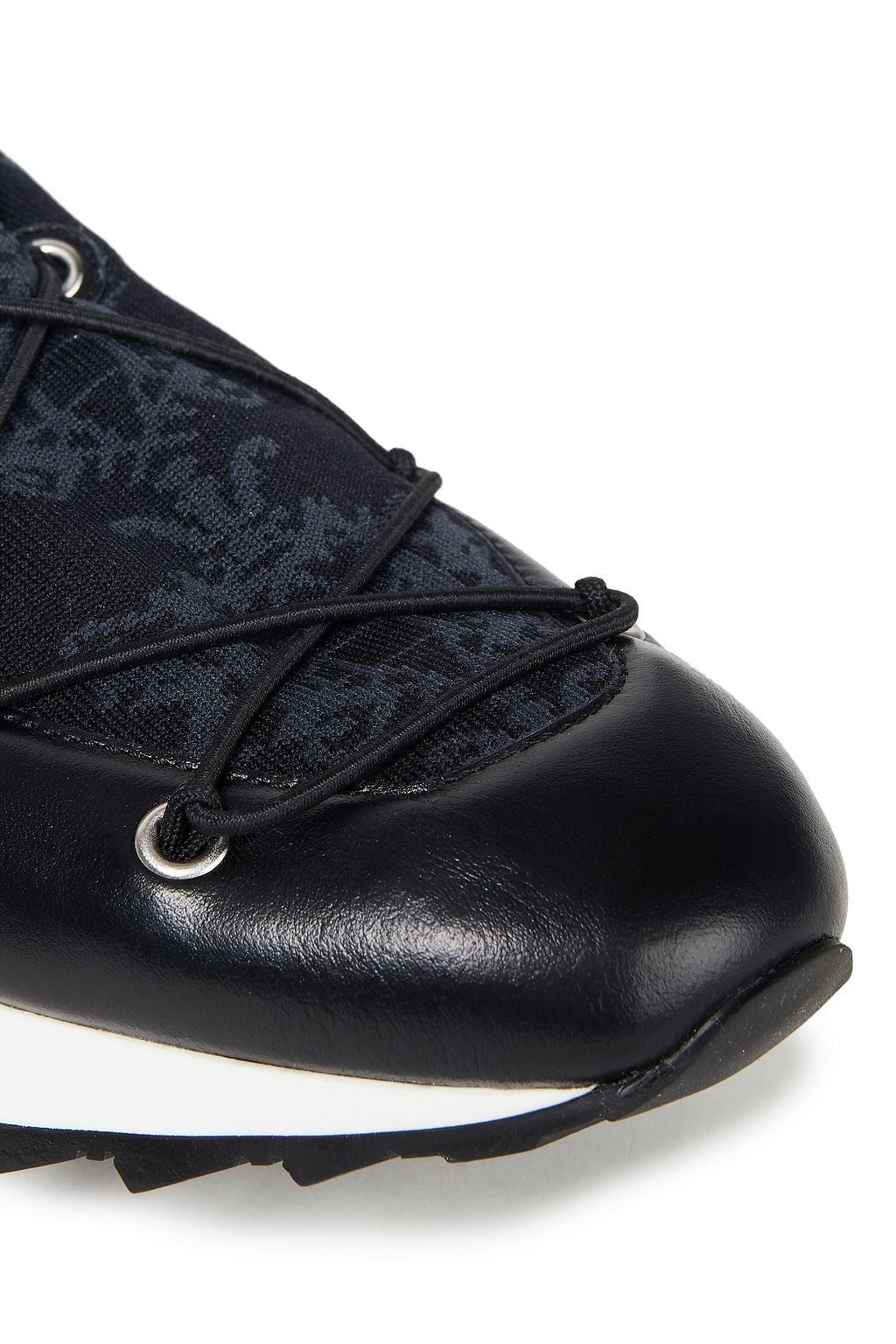 PUCCI Leather-trimmed jacquard-knit sneakers