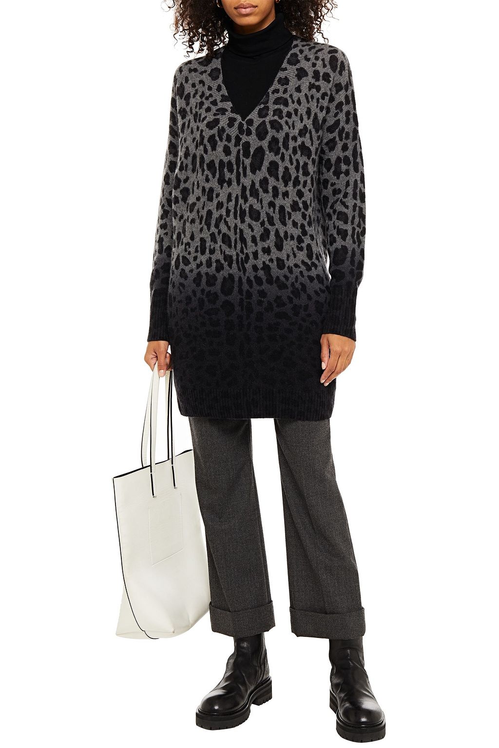 360CASHMERE Leopard-print dégradé cashmere sweater