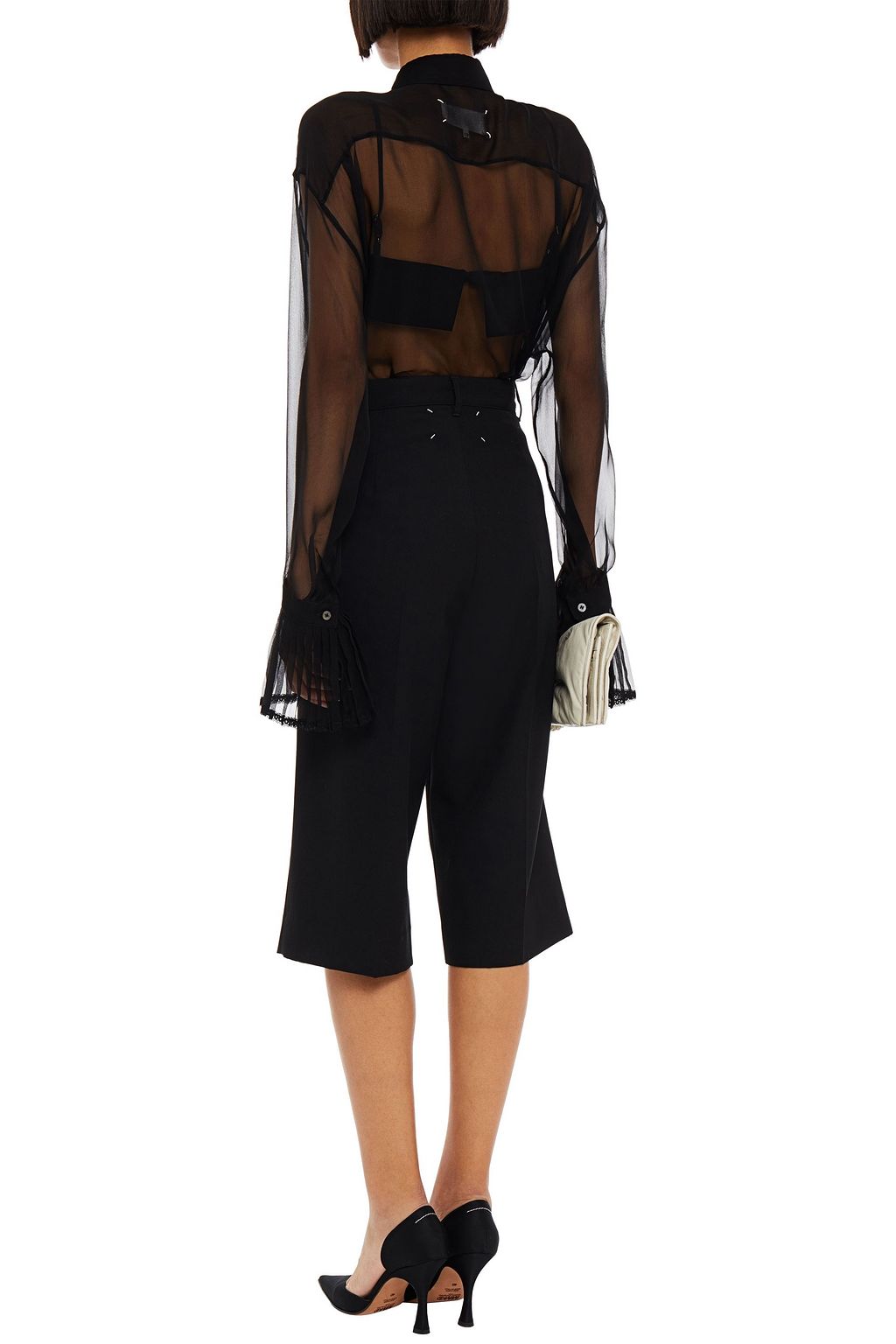 MAISON MARGIELA Ruffled silk-crepon blouse