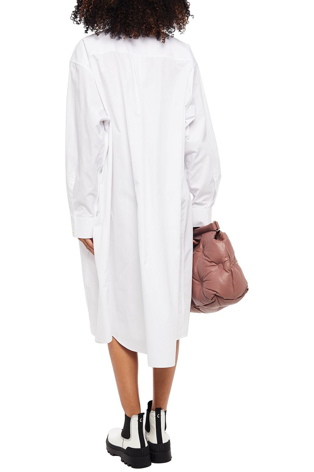 MAISON MARGIELA Drapiertes Oversized-Hemdkleid aus Baumwollpopeline in Midilänge