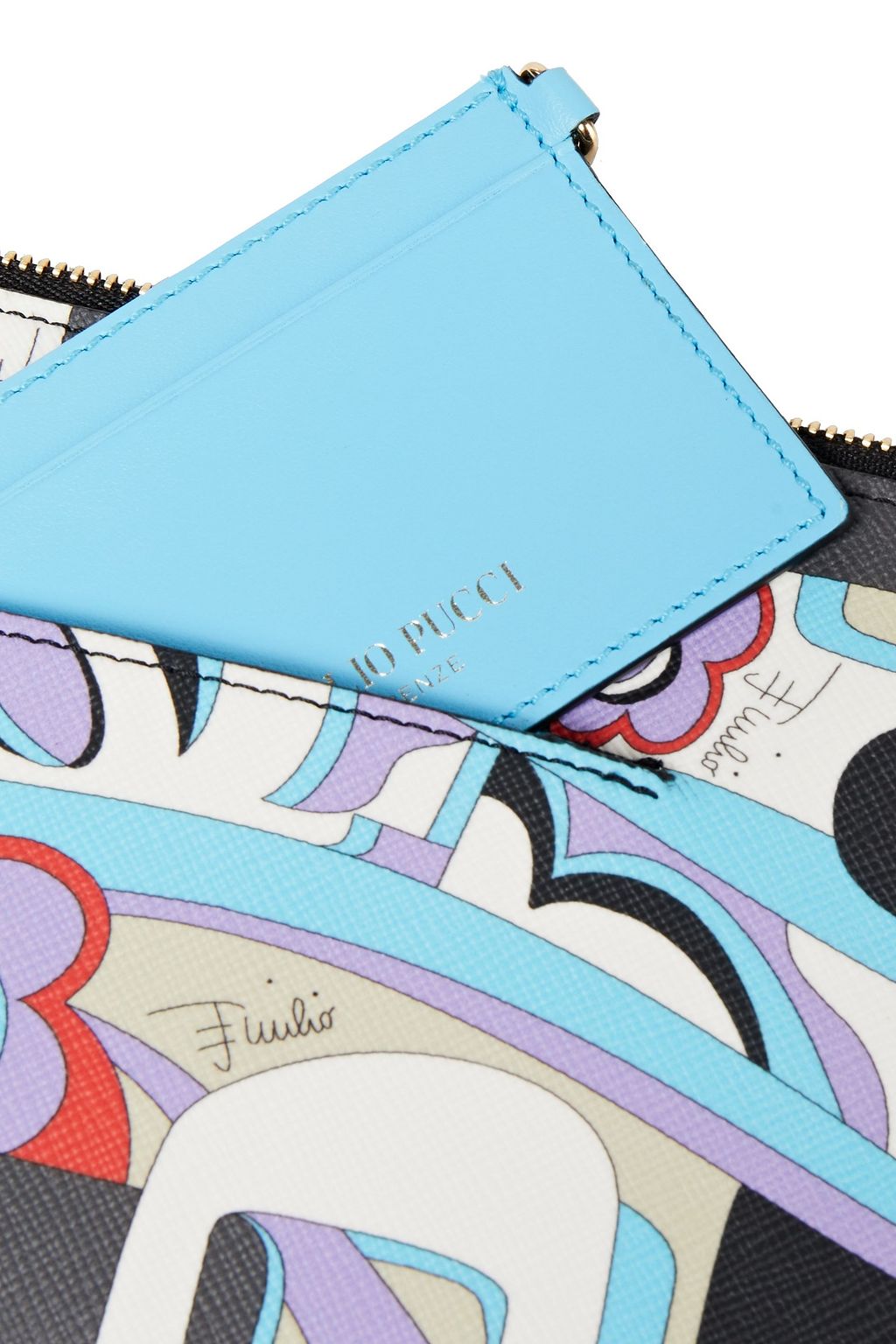 PUCCI Leather-trimmed printed faux leather pouch