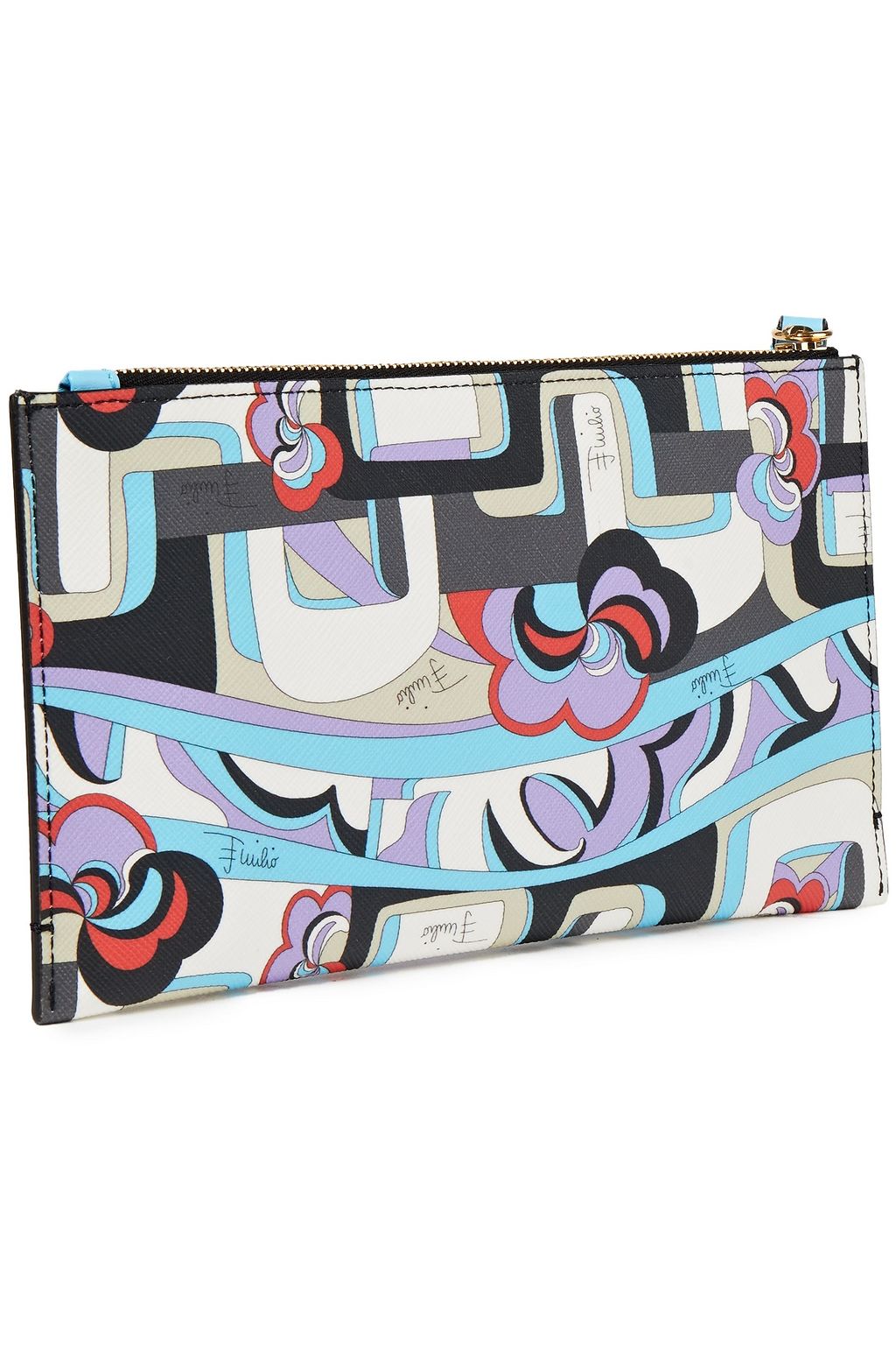 PUCCI Leather-trimmed printed faux leather pouch