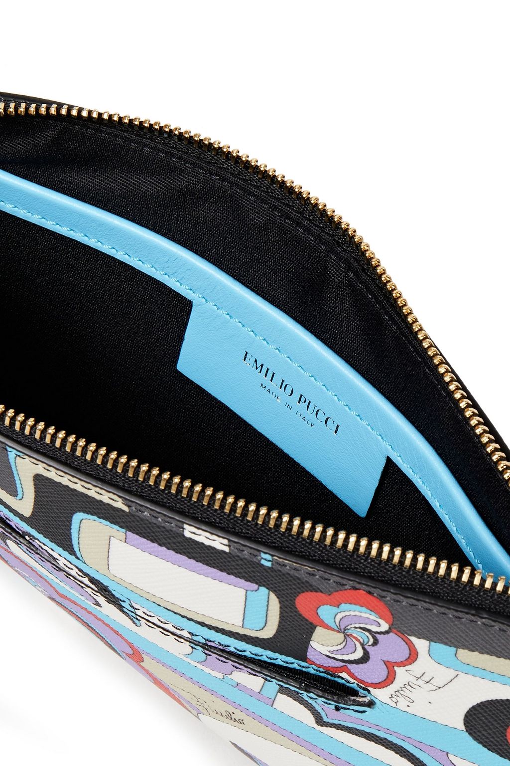 PUCCI Leather-trimmed printed faux leather pouch