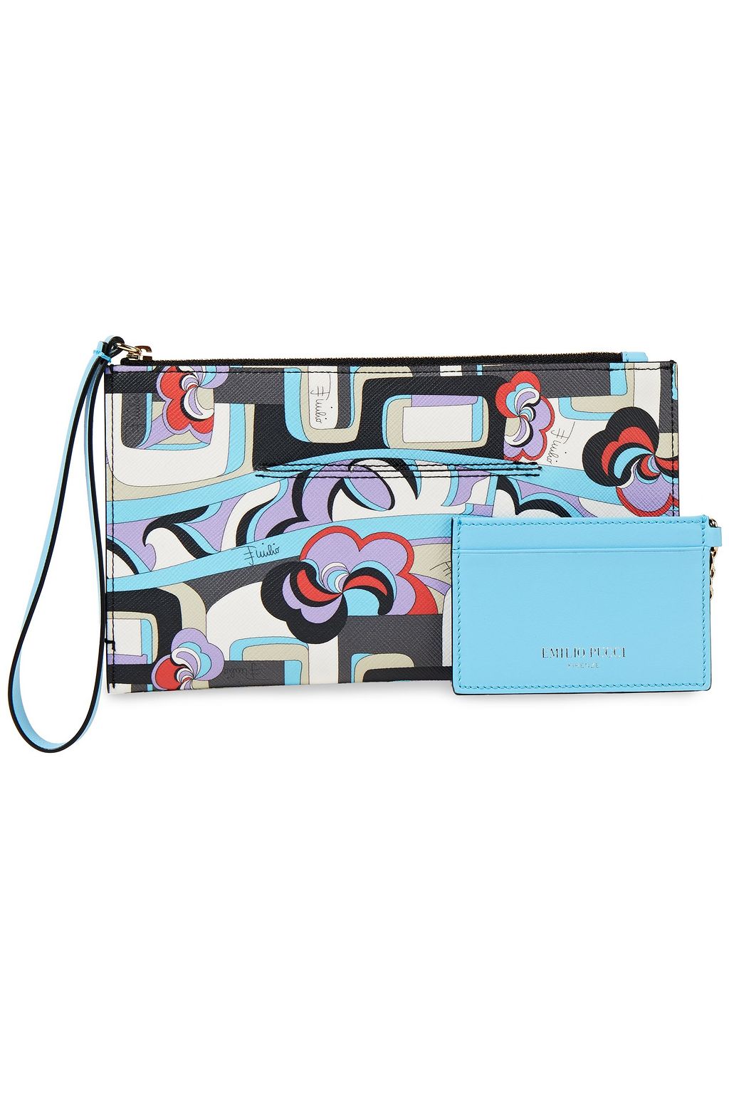 PUCCI Leather-trimmed printed faux leather pouch