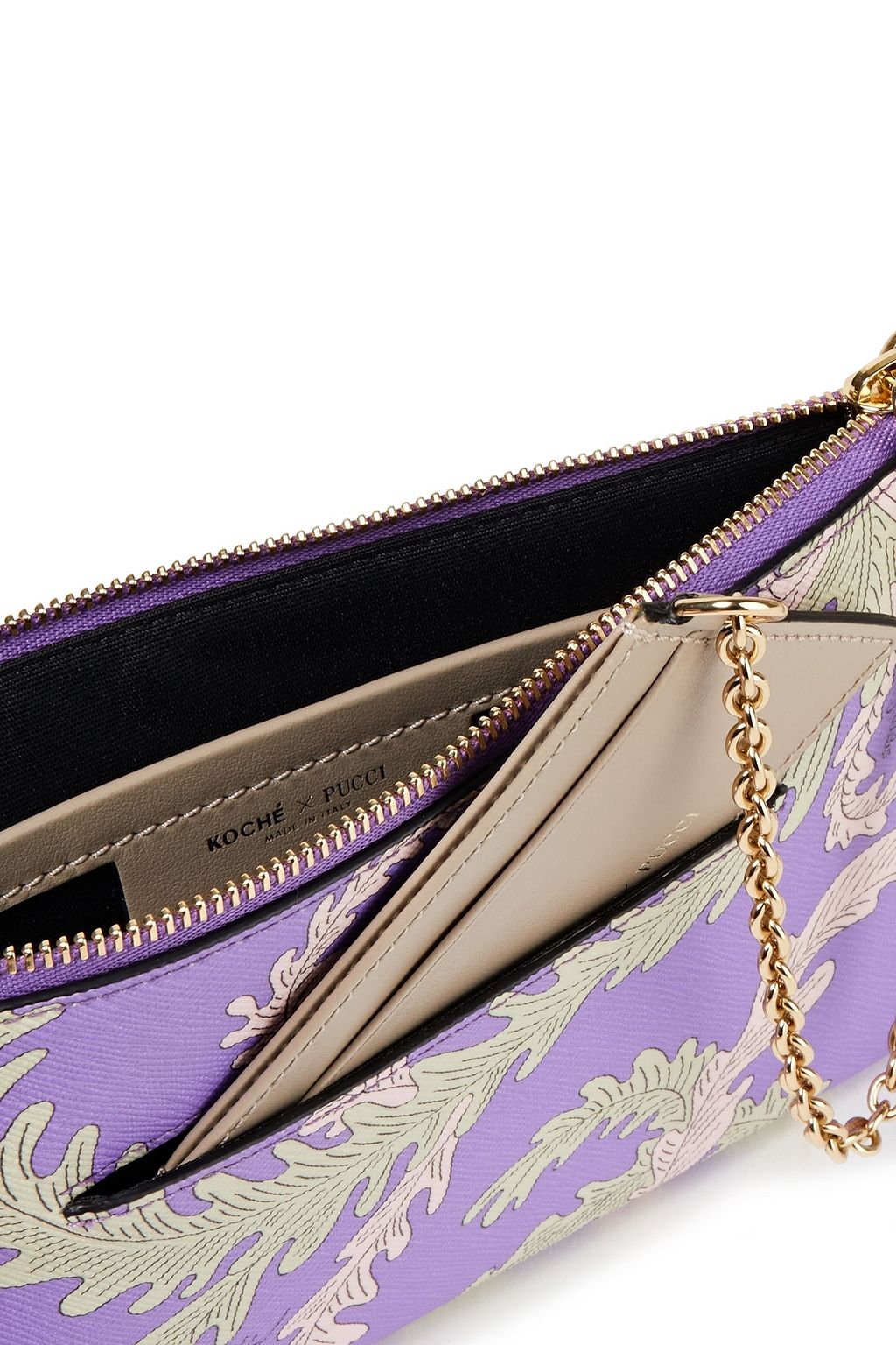 PUCCI Leather-trimmed printed faux leather pouch