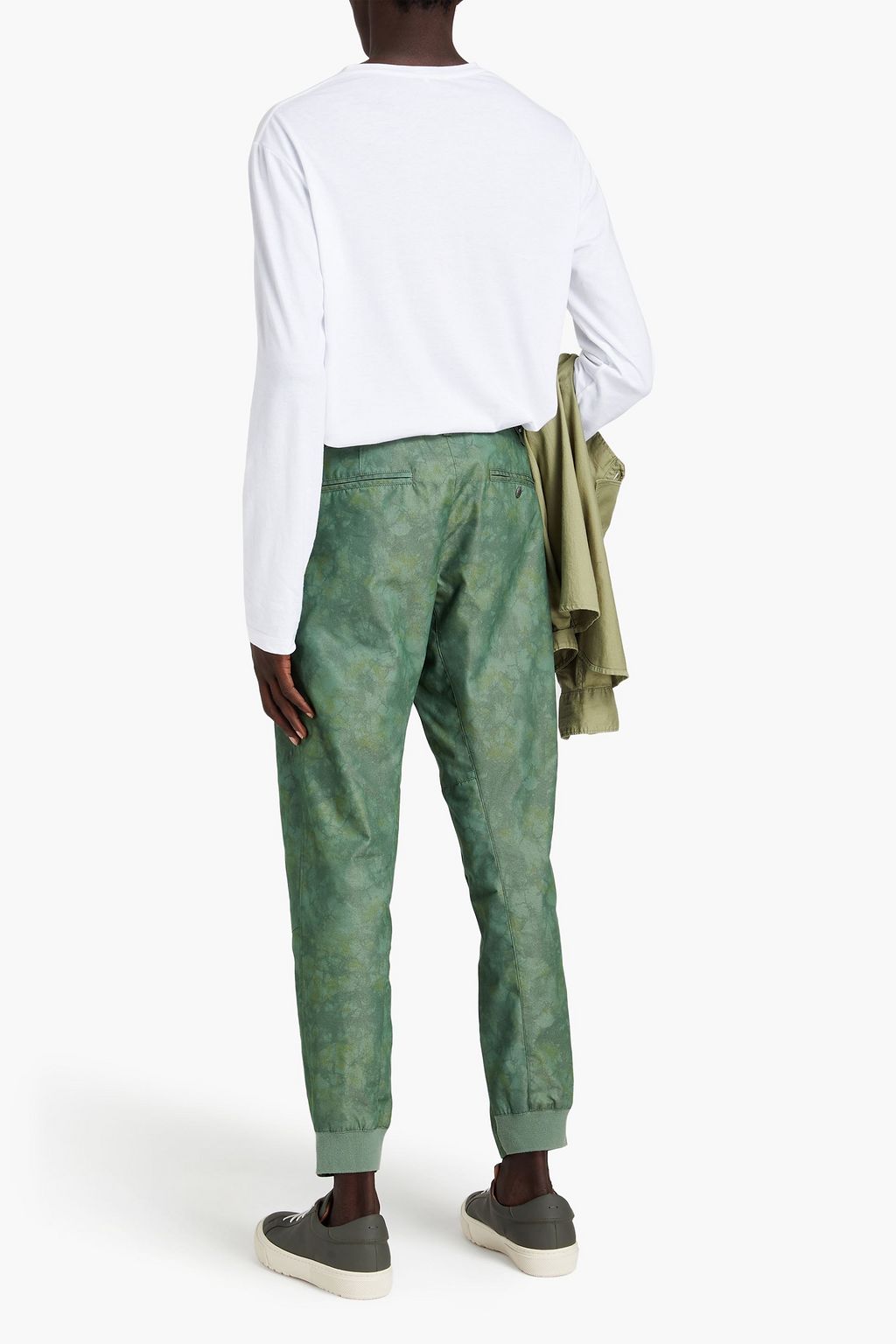 RAG & BONE Tapered printed cotton-blend poplin chinos