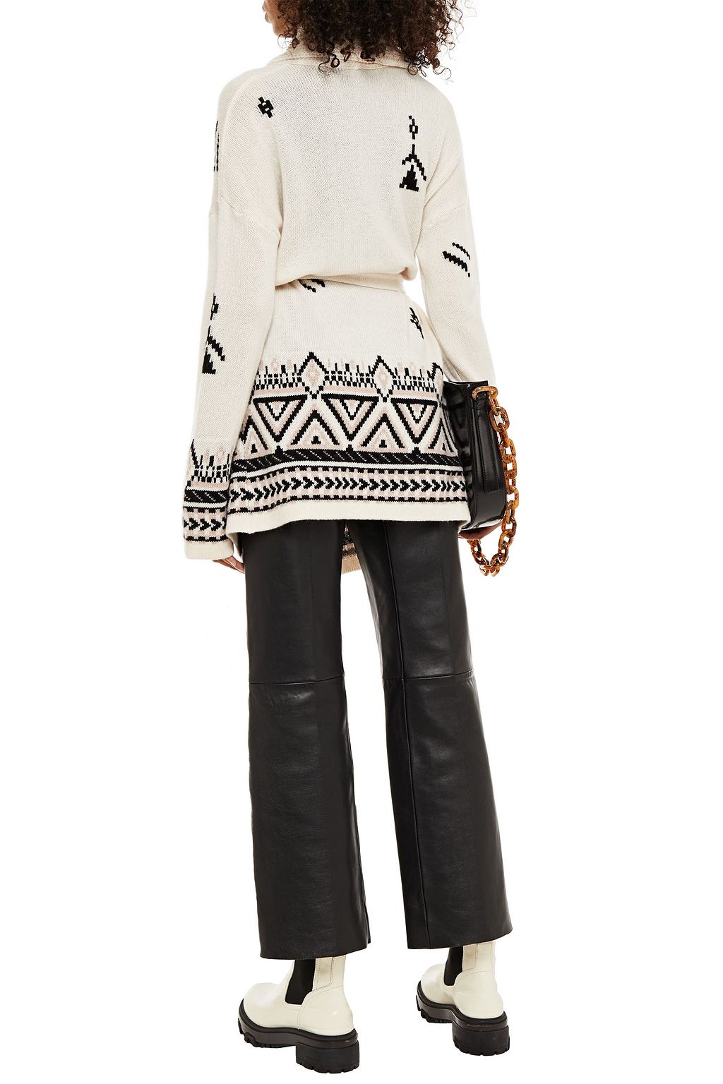 360CASHMERE Intarsia wool and cashmere-blend cardigan
