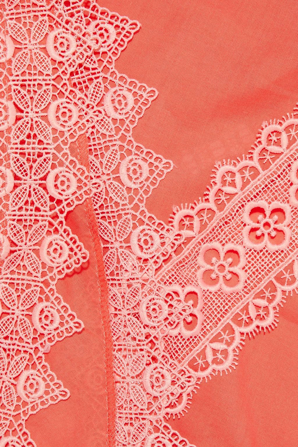 CHARO RUIZ IBIZA Crocheted lace-trimmed cotton-blend voile pareo