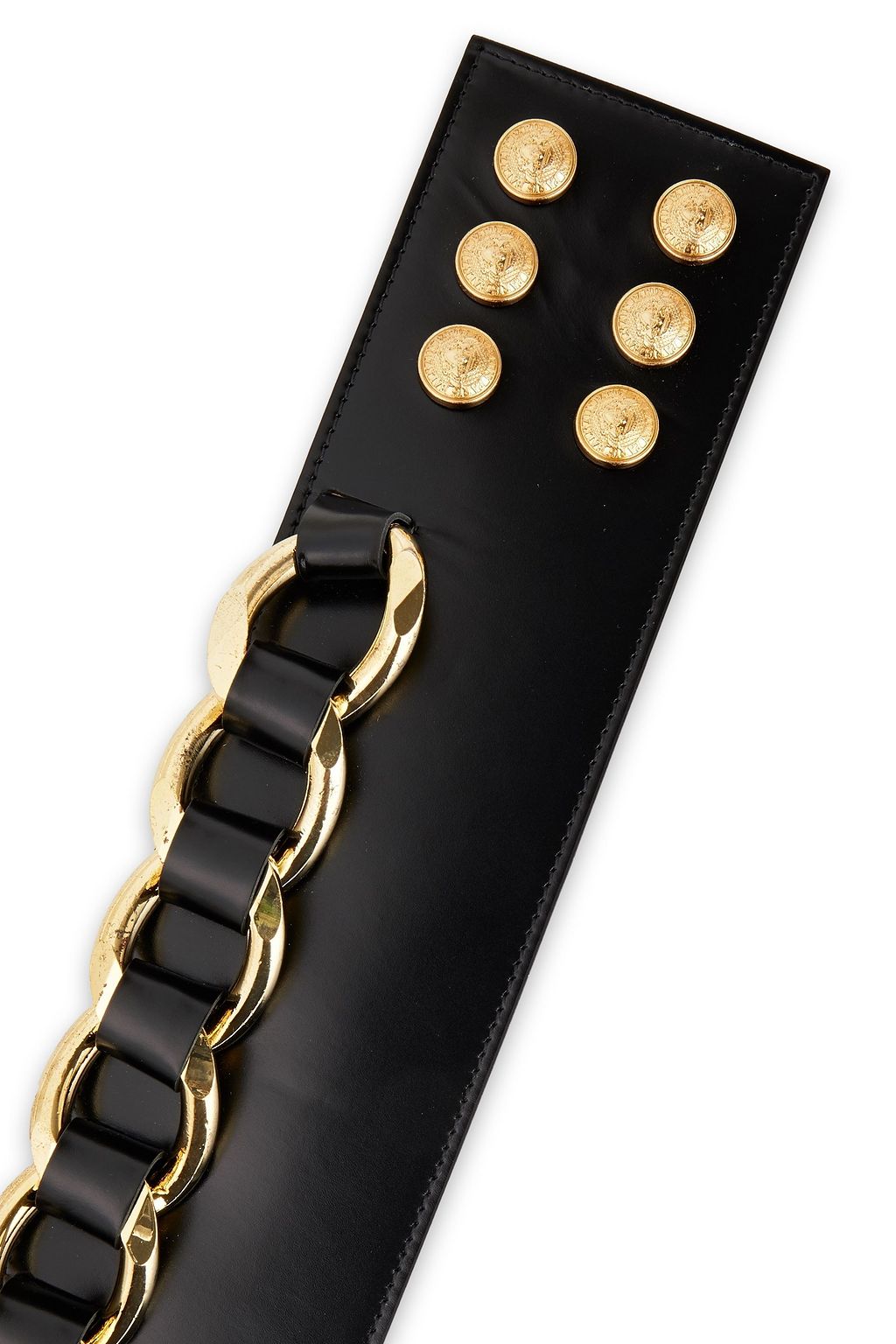 BALMAIN Taillengürtel aus Leder mit Kettendetail