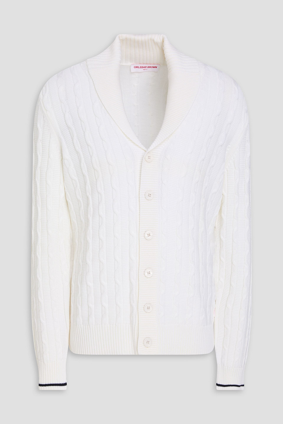 Orlebar Brown Lumiere Cable-knit Merino Wool Cardigan In White