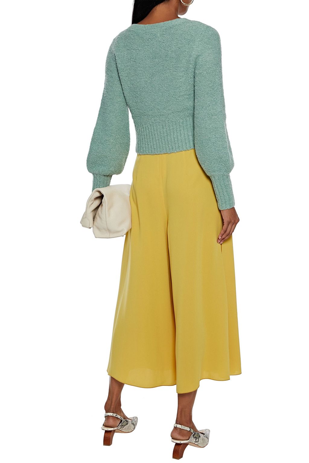 NICHOLAS Cropped bouclé-knit cardigan and tank set