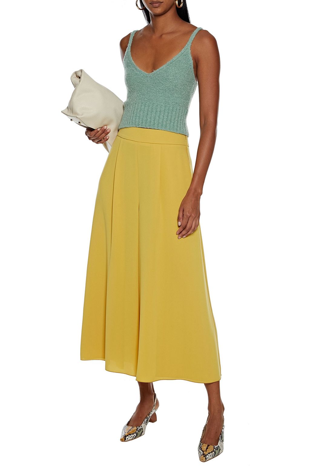 NICHOLAS Cropped bouclé-knit cardigan and tank set