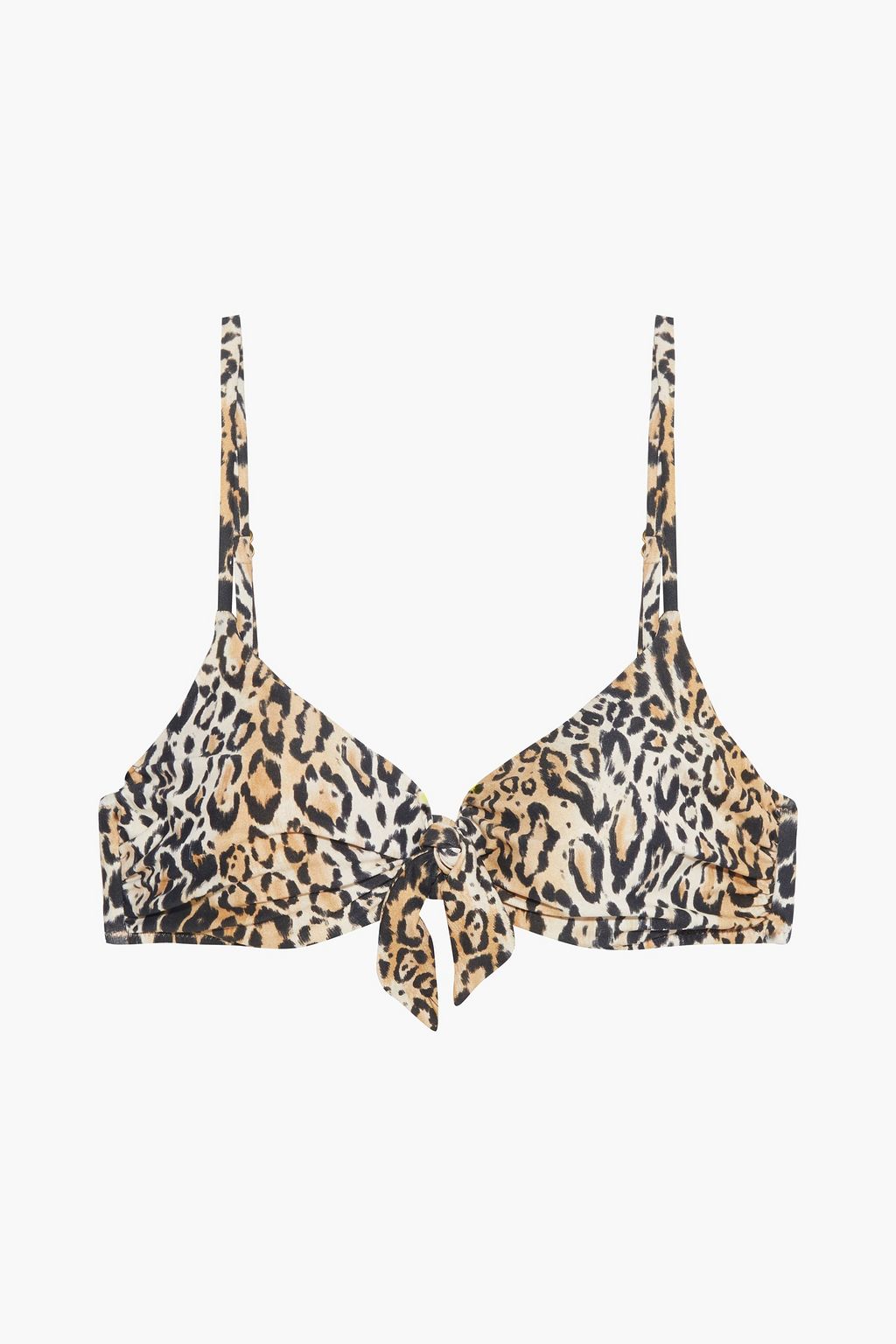 Antigua knotted leopard print underwired bikini top